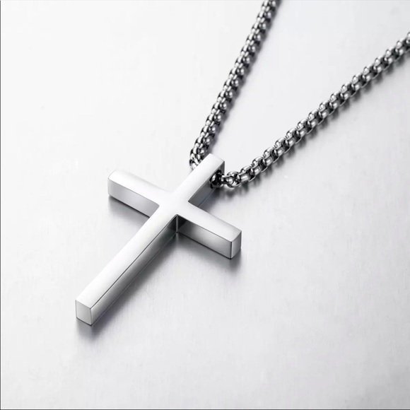 💎new Silver Cross Necklace - Picture 3 of 6